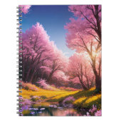 Sakura bomen en warme zonsondergang notitieboek (Voorkant)