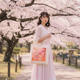 Sakura Boom Berg Meer Tote Tas   Japanische Kers