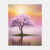 Sakura boom bij zonsopgang fleece deken (Voorkant)