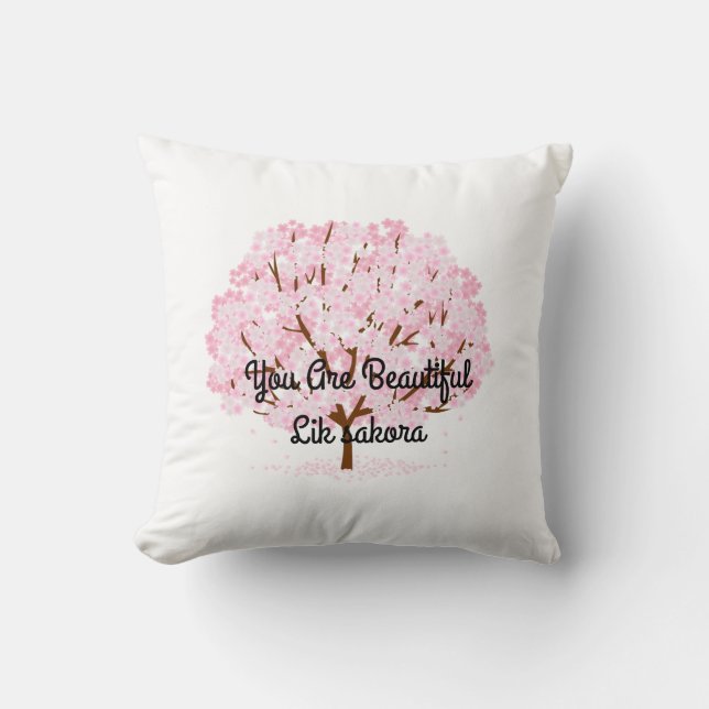 Sakura boom in volle bloei – Elegant Spring Design Kussen (Voorkant)