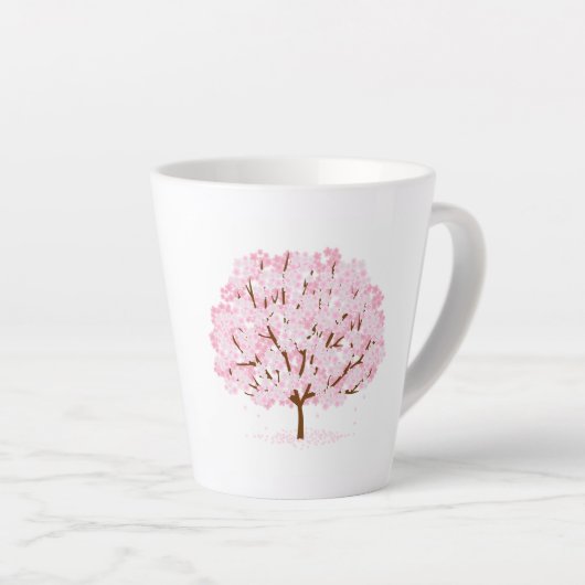 Sakura boom in volle bloei – Elegant Spring Design Latte Mok (Rechterhoek)