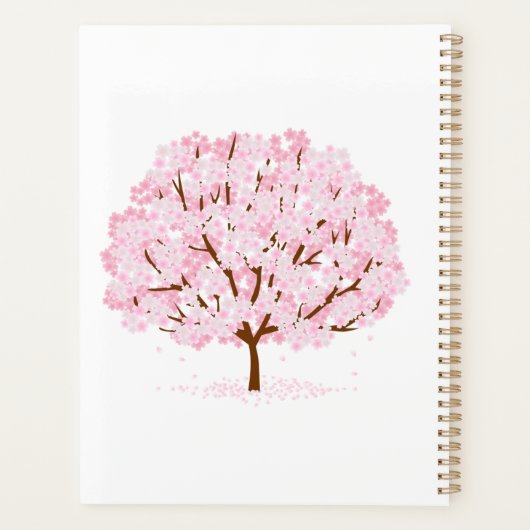 Sakura boom in volle bloei – Elegant Spring Design Planner (Achterkant)