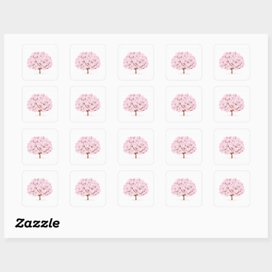 Sakura boom in volle bloei – Elegant Spring Design Vierkante Sticker (Vel)
