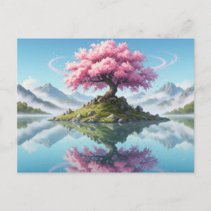 Sakura Boom Meer Landschap Ansichtkaart - Artistie Briefkaart