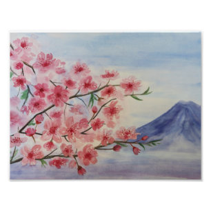 Sakura-boombloesem en Fuji-berg Foto Afdruk