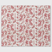 Sakura boombloesem en symbool van de draak cadeaupapier (Vlak)