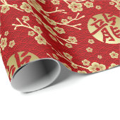 Sakura boombloesem en symbool van de draak cadeaupapier (Rol Hoek)