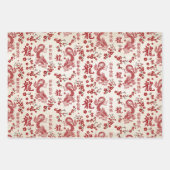 Sakura boombloesem en symbool van de draak inpakpapier vel (Voorkant 3)