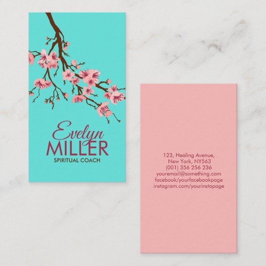 Sakura Branch - cherry blossom Visitekaartje (Voorkant / Achterkant)