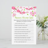Sakura branch Nursery Rhyme Quiz baby shower game (Staand voorkant)