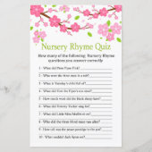 Sakura branch Nursery Rhyme Quiz baby shower game (Voorkant)