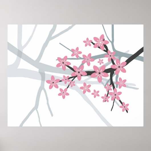 Sakura Branch Original Canvas afdrukken Poster (Voorkant)