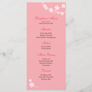 Sakura Branch Silhouette Receptie Menu