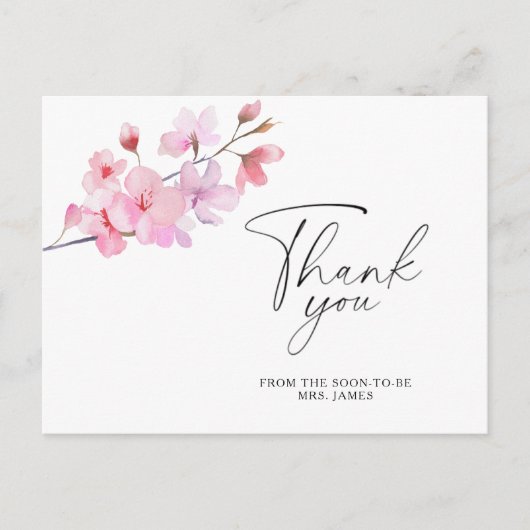 Sakura - bruiloft feest dankkaart briefkaart (Voorkant)
