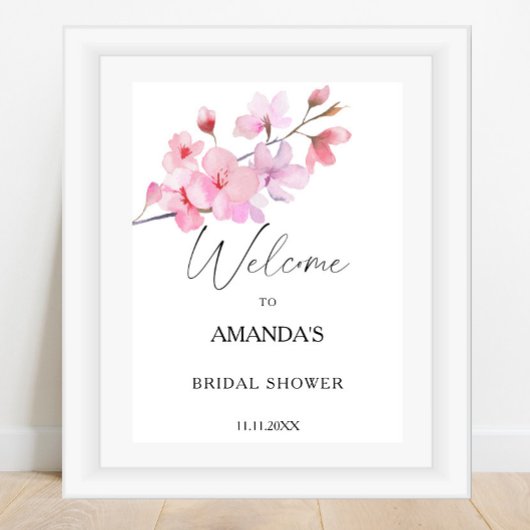 Sakura - bruiloft feest welkomstbord poster