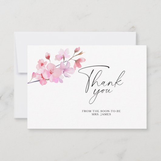 Sakura - bruiloft thank you kaart (Voorkant)
