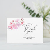 Sakura - bruiloft thank you kaart (Staand voorkant)