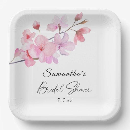 Sakura - Bruiloft Vrijgezellenfeest Papieren Bordje (Voorkant)