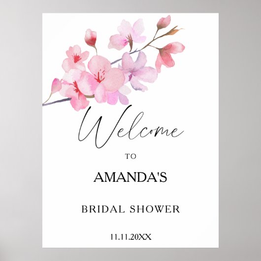 Sakura - bruiloft welcome bord poster (Voorkant)