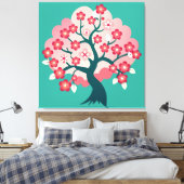 Sakura Cascade Canvas Afdruk (Insitu (Slaapkamer))