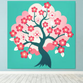 Sakura Cascade Canvas Afdruk (Insitu (Houten vloer))