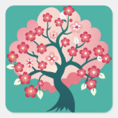 Sakura Cascade Vierkante Sticker (Voorkant)