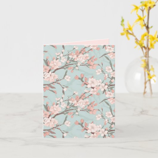 Sakura Cherry Blossom Abstract Kaart (Gele Bloem)