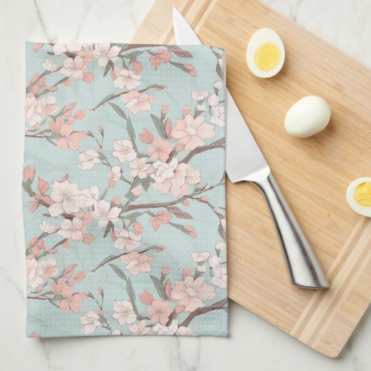 Sakura Cherry Blossom Abstract Theedoek (Quarter Fold)