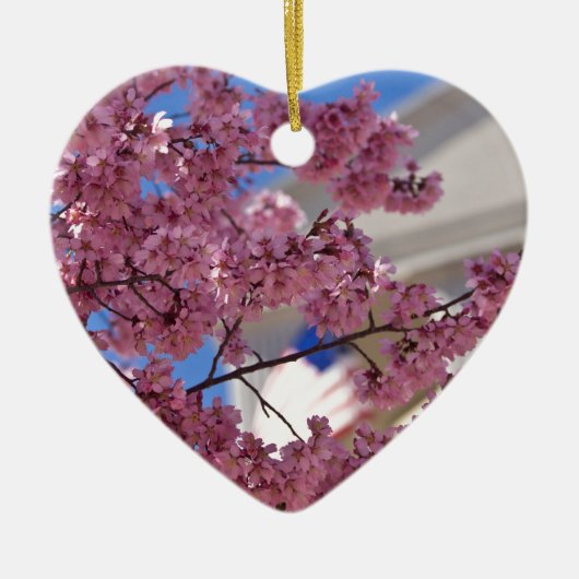 Sakura Cherry Blossom Americana Keramisch Ornament (Voorkant)