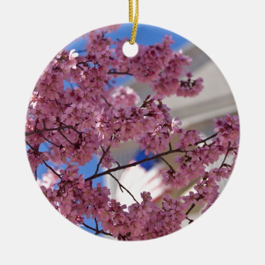 Sakura Cherry Blossom Americana Keramisch Ornament (Voorkant)