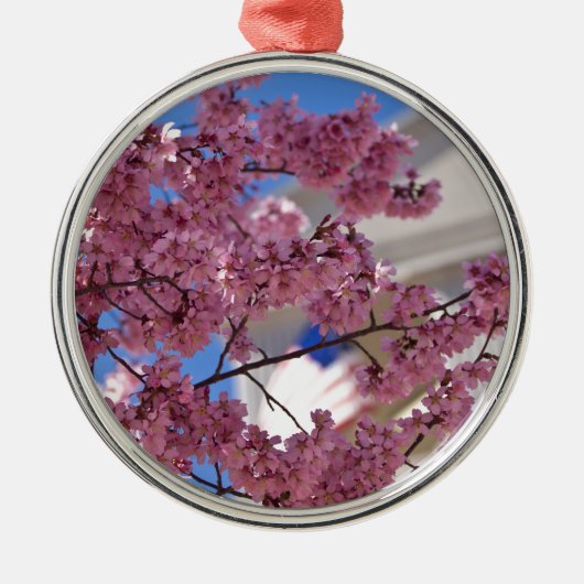 Sakura Cherry Blossom Americana Metalen Ornament (Voorkant)