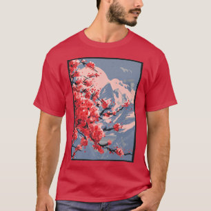 Sakura Cherry Blossom Asian Graphical Art T-shirt