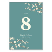 Sakura Cherry Blossom Asian Wedding Table Number Kaart (Achterkant)