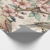 Sakura Cherry Blossom & Bird Aesthetic 2 Cadeaupapier (Hoek)