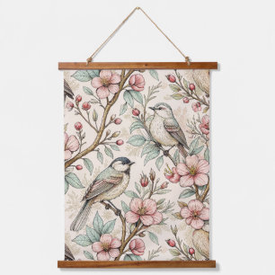  Sakura Cherry Blossom & Bird Aesthetic 2 Hangend Wandkleed