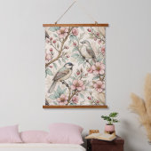 Sakura Cherry Blossom & Bird Aesthetic 2 Hangend Wandkleed (Slaapkamer)