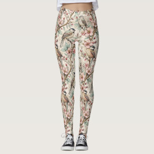 Sakura Cherry Blossom & Bird Aesthetic 2 Leggings