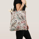 Sakura Cherry Blossom & Bird Aesthetic 2 Tote Bag (Dichtbij)