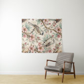  Sakura Cherry Blossom & Bird Aesthetic 2 Wandkleed (In Situ (horizontaal))