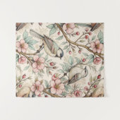  Sakura Cherry Blossom & Bird Aesthetic 2 Wandkleed (Voorkant (horizontaal))