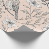  Sakura Cherry Blossom & Bird Aesthetic 3 Cadeaupapier (Hoek)