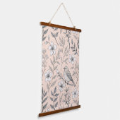 Sakura Cherry Blossom & Bird Aesthetic 3 Hangend Wandkleed (Gebogen)