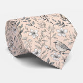  Sakura Cherry Blossom & Bird Aesthetic 3 Stropdas (Opgerold)