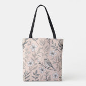 Sakura Cherry Blossom & Bird Aesthetic 3 Tote Bag (Achterkant)