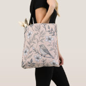 Sakura Cherry Blossom & Bird Aesthetic 3 Tote Bag (Dichtbij)