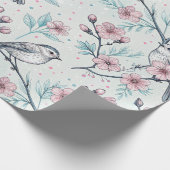 Sakura Cherry Blossom & Bird Aesthetic 4 Cadeaupapier (Hoek)