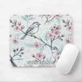 Sakura Cherry Blossom & Bird Aesthetic 4 Muismat (Met muis)