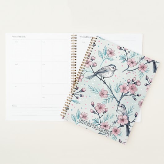 Sakura Cherry Blossom & Bird Aesthetic 4 Planner (Display)