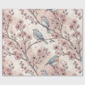 Sakura Cherry Blossom & Bird Aesthetic 5 Cadeaupapier (Vlak)