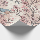 Sakura Cherry Blossom & Bird Aesthetic 5 Cadeaupapier (Hoek)
